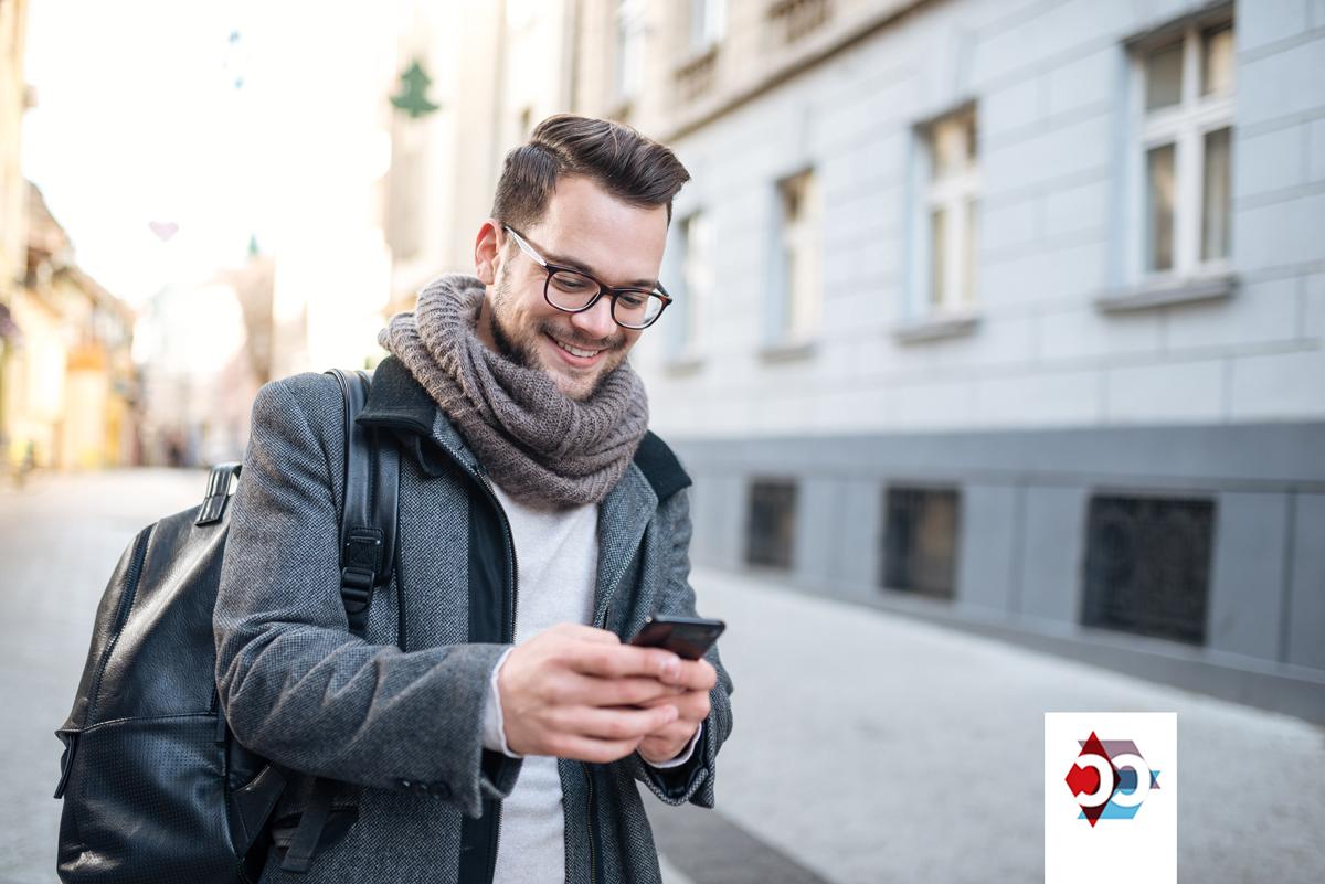 Man checking his card activity with Card Control.